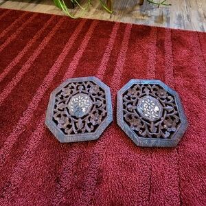 Vintage Carved Wood Trivets